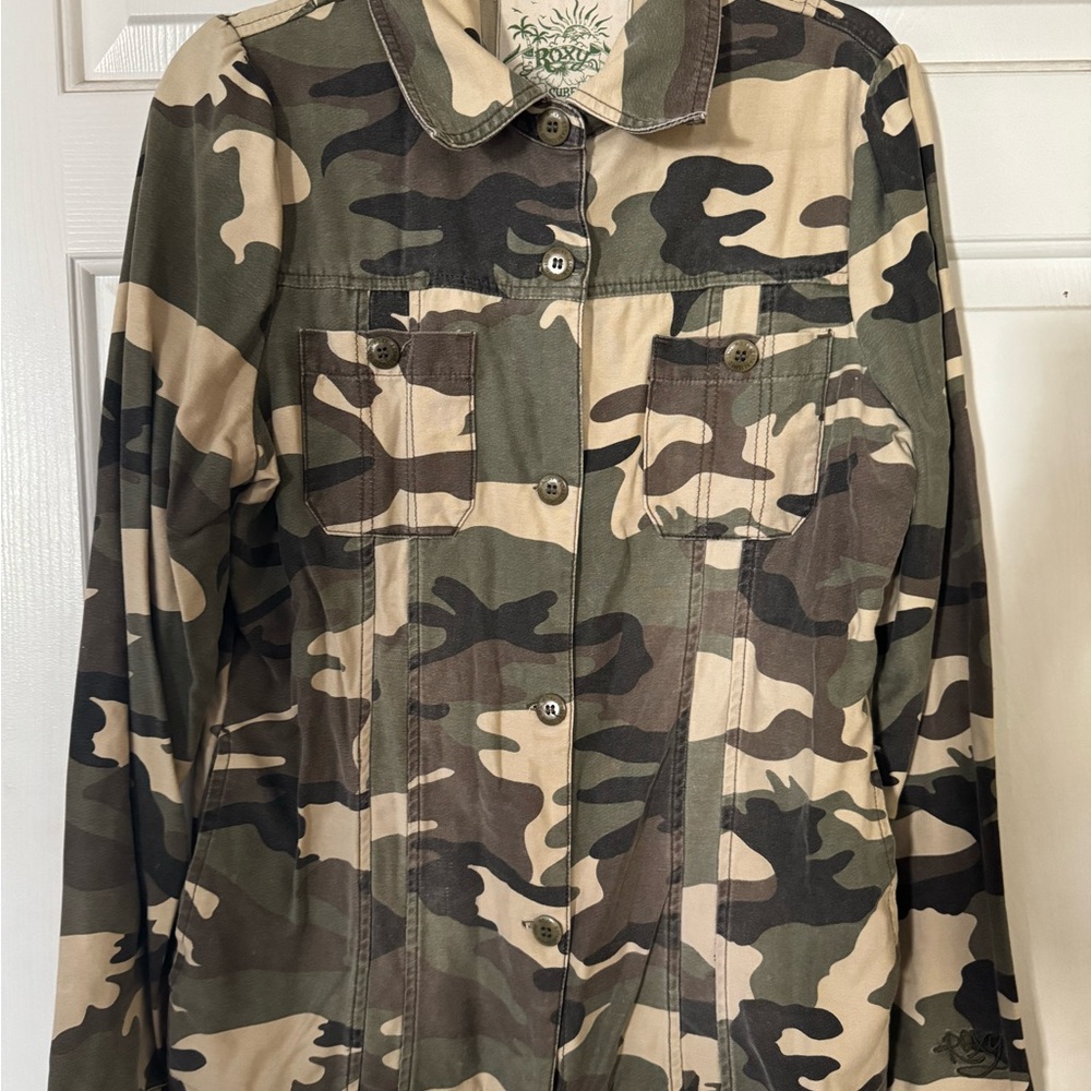 Roxy Camouflage Utility Jacket EUC XL